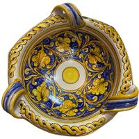 Scalloped Centerpiece With Handles, Baroque Decoration & Cobalt Blue Background, Matt Enamel - Diame | Etsy (US)