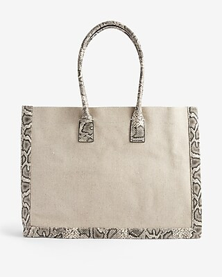 Snakeskin Trim Carryall Tote | Express
