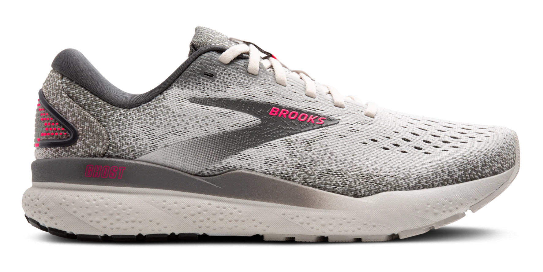 Brooks Women's Ghost 16 - 1204071B.006 - Grey/Gargoyle/Pink / 10 | Zulily