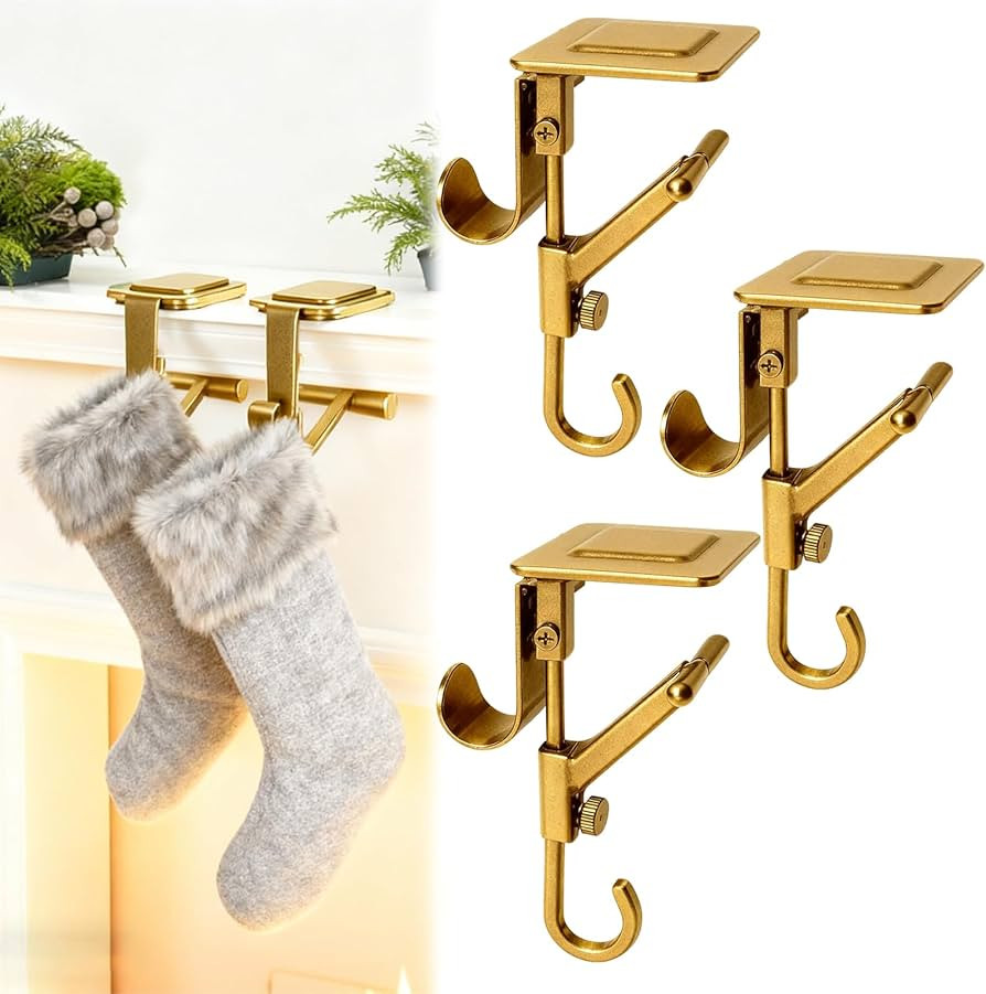 S-SNAIL-OO Fireplace Stocking and Garland Hanger, Garland Hanger for Door Frame, Adjustable Heavy... | Amazon (US)