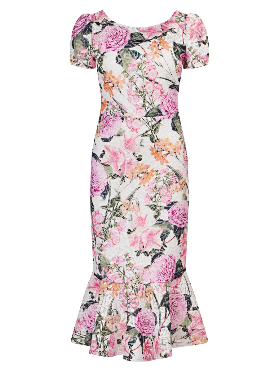 Fern Floral Lace Midi-Dress | Saks Fifth Avenue