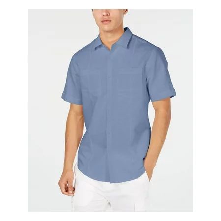 SEANJOHN Mens Light Blue Short Sleeve Classic Fit Button Down Casual Shirt 4XL | Walmart (US)