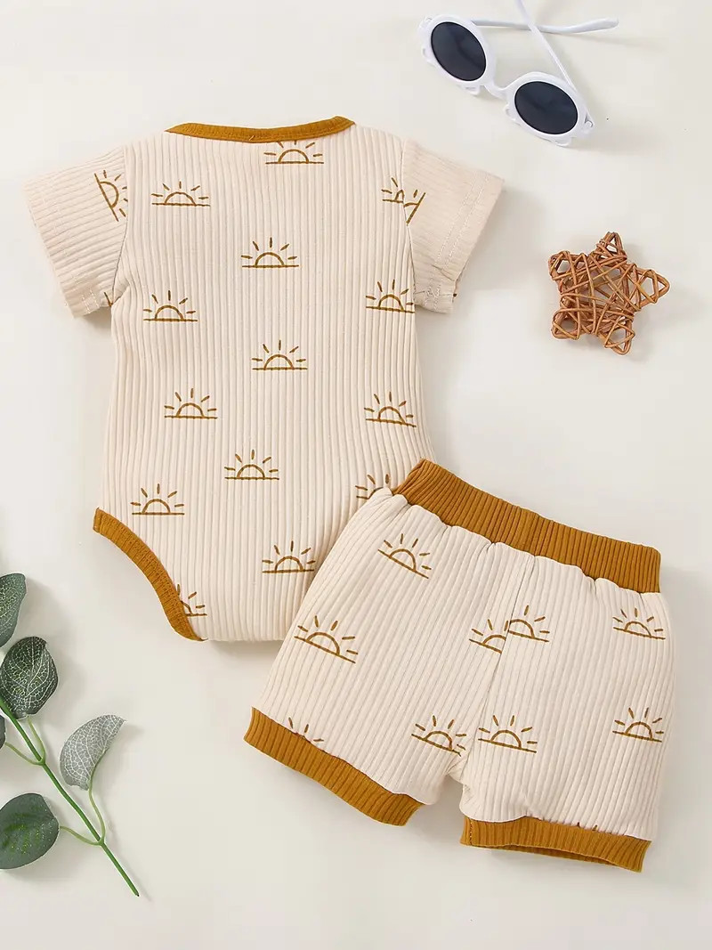 Baby Newborn Boys Cartoon Short Sleeve Onesie Shorts Set - Temu | Temu Affiliate Program