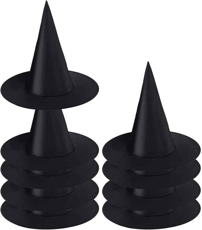 SATINIOR 9 Pieces Halloween Witch Hat Novelty Black Witch Hat Witch Costume Accessory for Boys Gi... | Amazon (US)