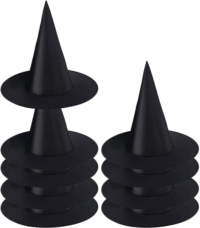 SATINIOR 9 Pieces Halloween Witch Hat Novelty Black Witch Hat Witch Costume Accessory for Boys Gi... | Amazon (US)