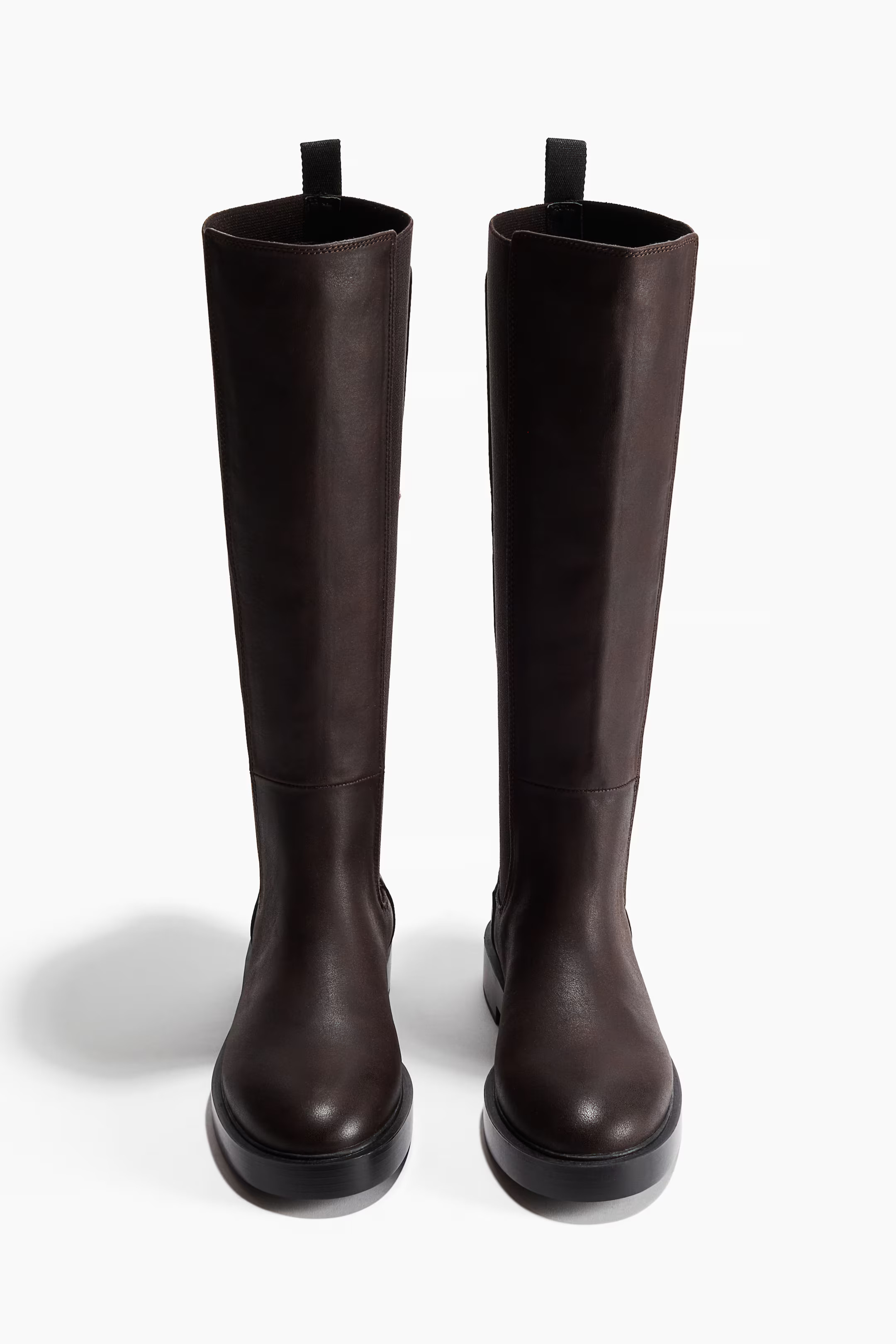 Knee-high boots - Low heel - Dark brown - Ladies | H&M GB | H&M (UK, MY, IN, SG, PH, TW, HK)