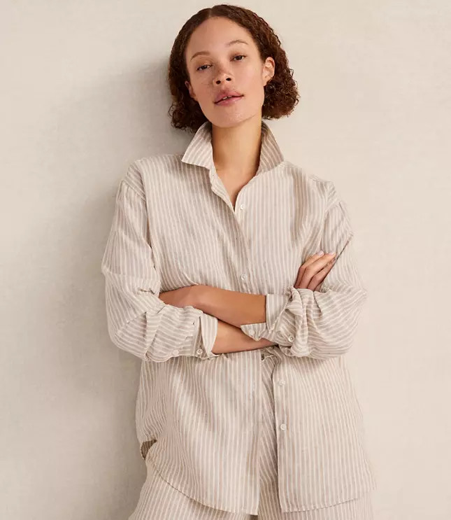 Haven Well Within The Daily Shirt in Everweave Linen Stripe | LOFT