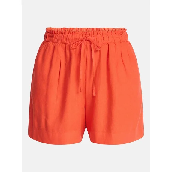 Time and Tru Women's Linen Blend Shorts, Sizes XS-XXXL | Walmart (US)