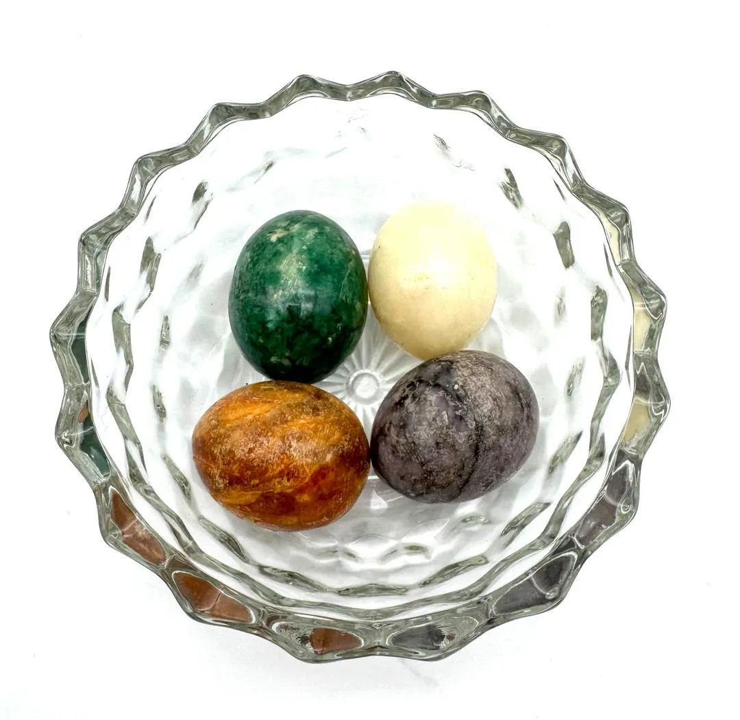 Carved Marble Eggs, Easter, Alabaster, Small Size, Multi-colored, Set of 4 | Etsy (US)