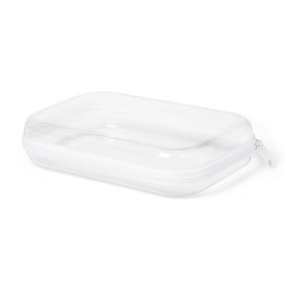 Hard Sided Zipper Pencil Case Clear - up&up™: PET Material, 8.75" Width, 6.25" Depth, 2" Height, 0.109 lbs, Zipper Closure | Target