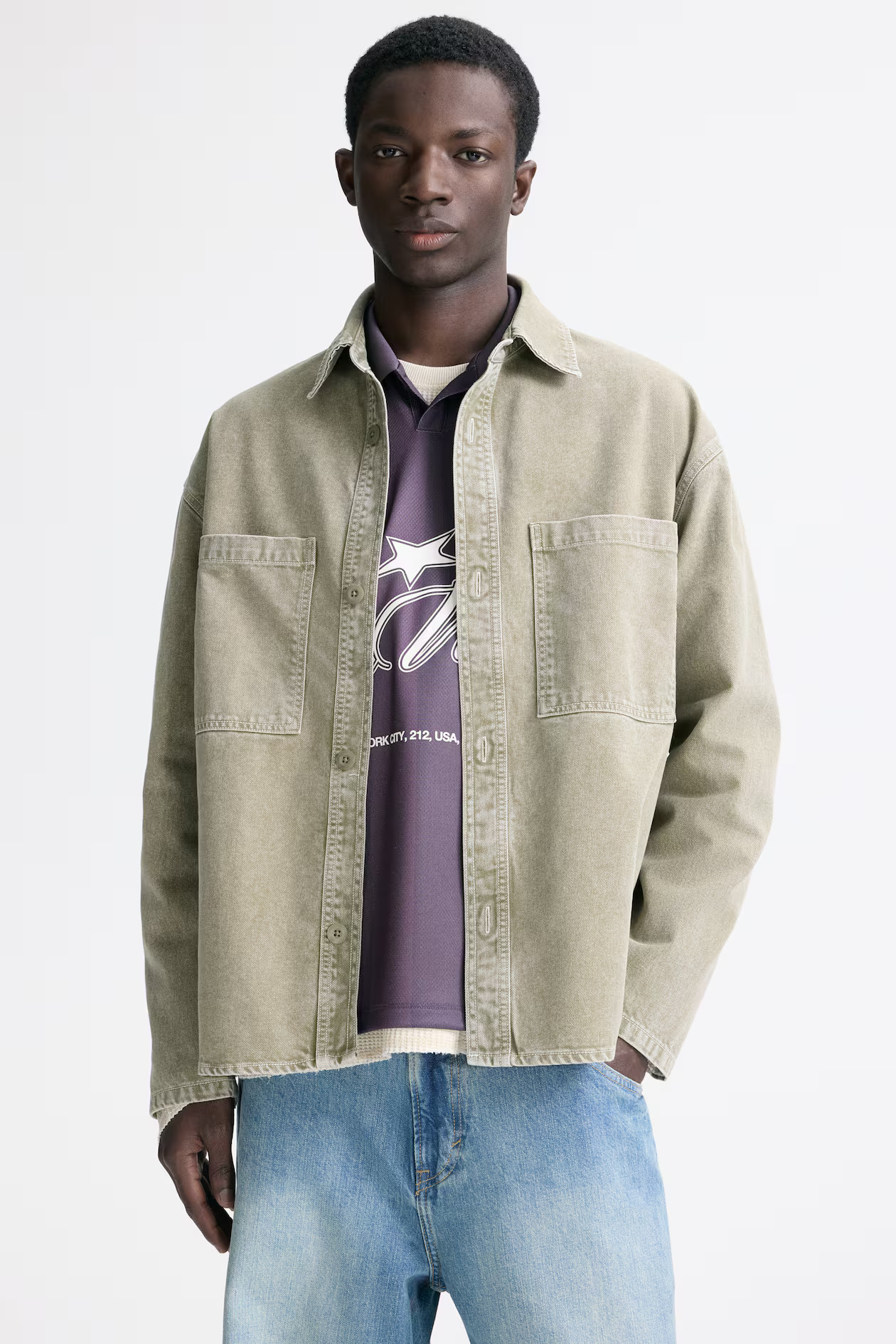 Washed-Look Twill Overshirt | H&M (US + CA)