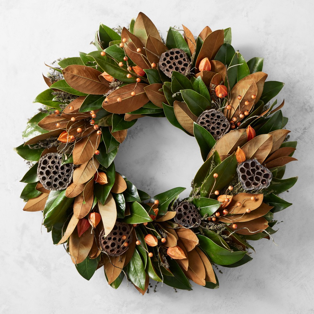 Magnolia Lantern Live Wreath & Garland | Williams-Sonoma