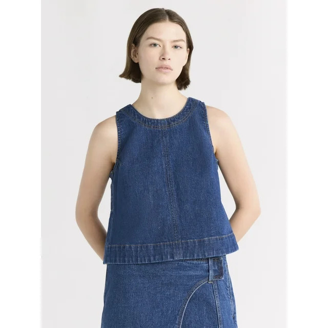 Free Assembly Women's Boxy Cropped Sleeveless Top, Sizes XS-XXL | Walmart (US)