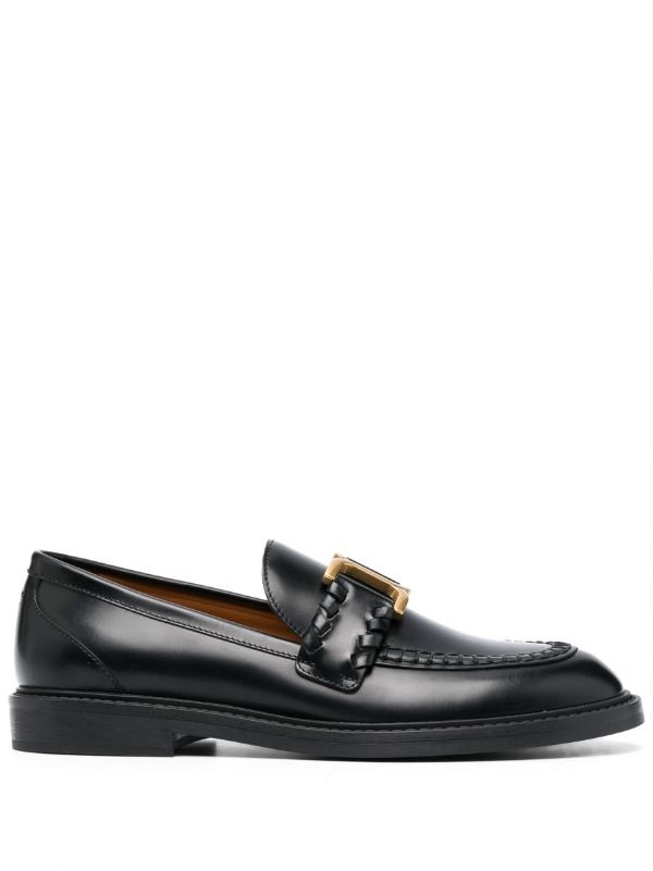 Chloé Marcie Leather Loafers | Black | FARFETCH UK | Farfetch Global