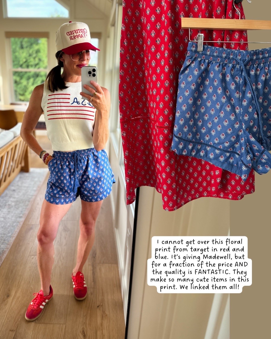 Shorts and skirt both fit TTS - in an Xs. Size up one in the vest!