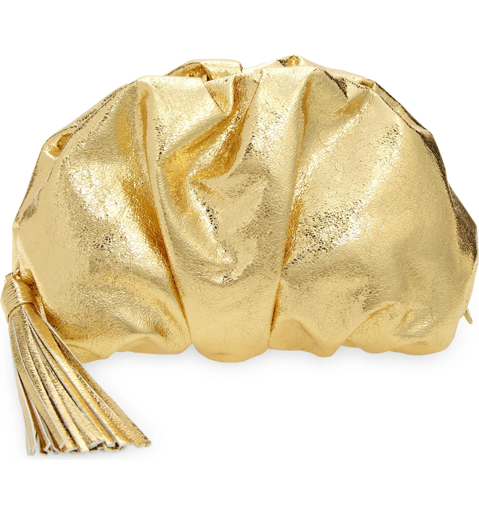 Ruched Faux Leather Clutch | Nordstrom