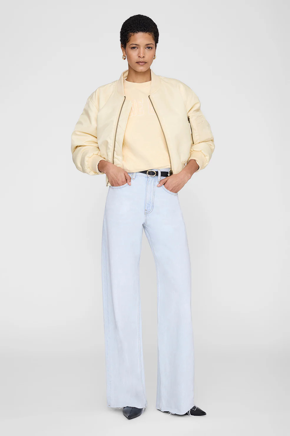 Harry Shrunken Sweatshirt - Butter Yellow | Anine Bing