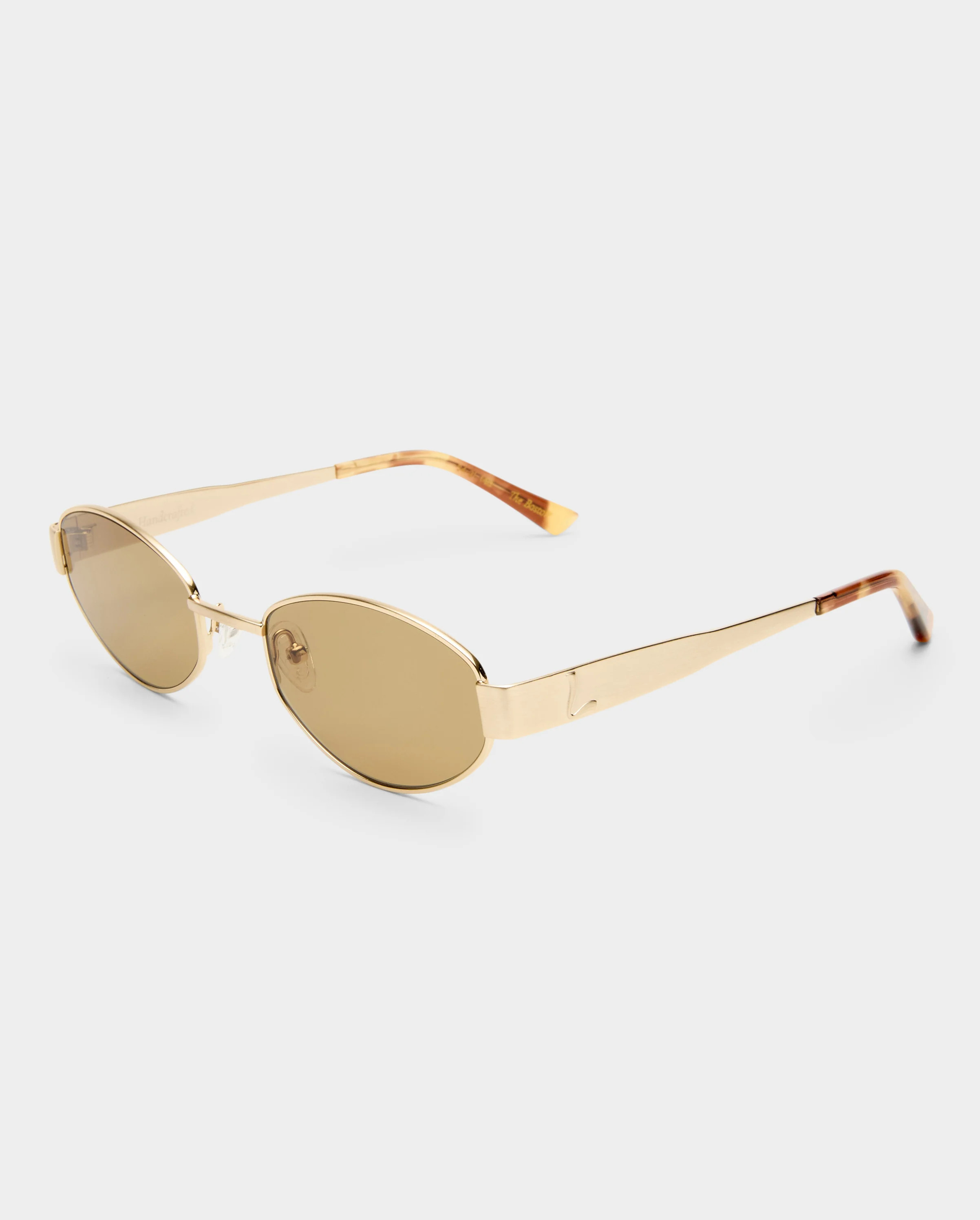 The Boston Brushed Gold Female Oval Sunglasses | Luv Lou | Luv Lou