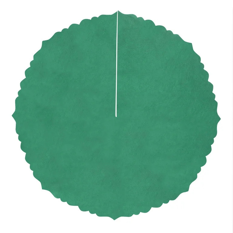 Scalloped Christmas Tree Skirt, Green, 48", by Holiday Time | Walmart (US)