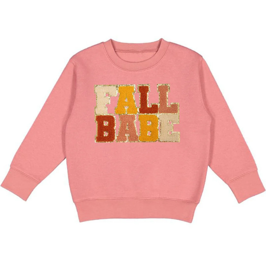Fall Babe Patch Sweatshirt - Dusty Rose | Sweet Wink