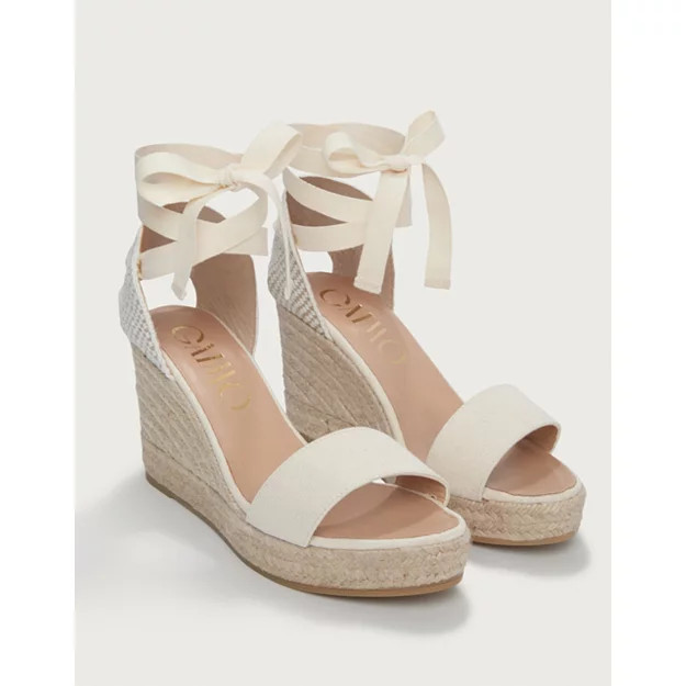 Ankle Tie High Wedge Espadrille Sandal | The White Company UK & ROW