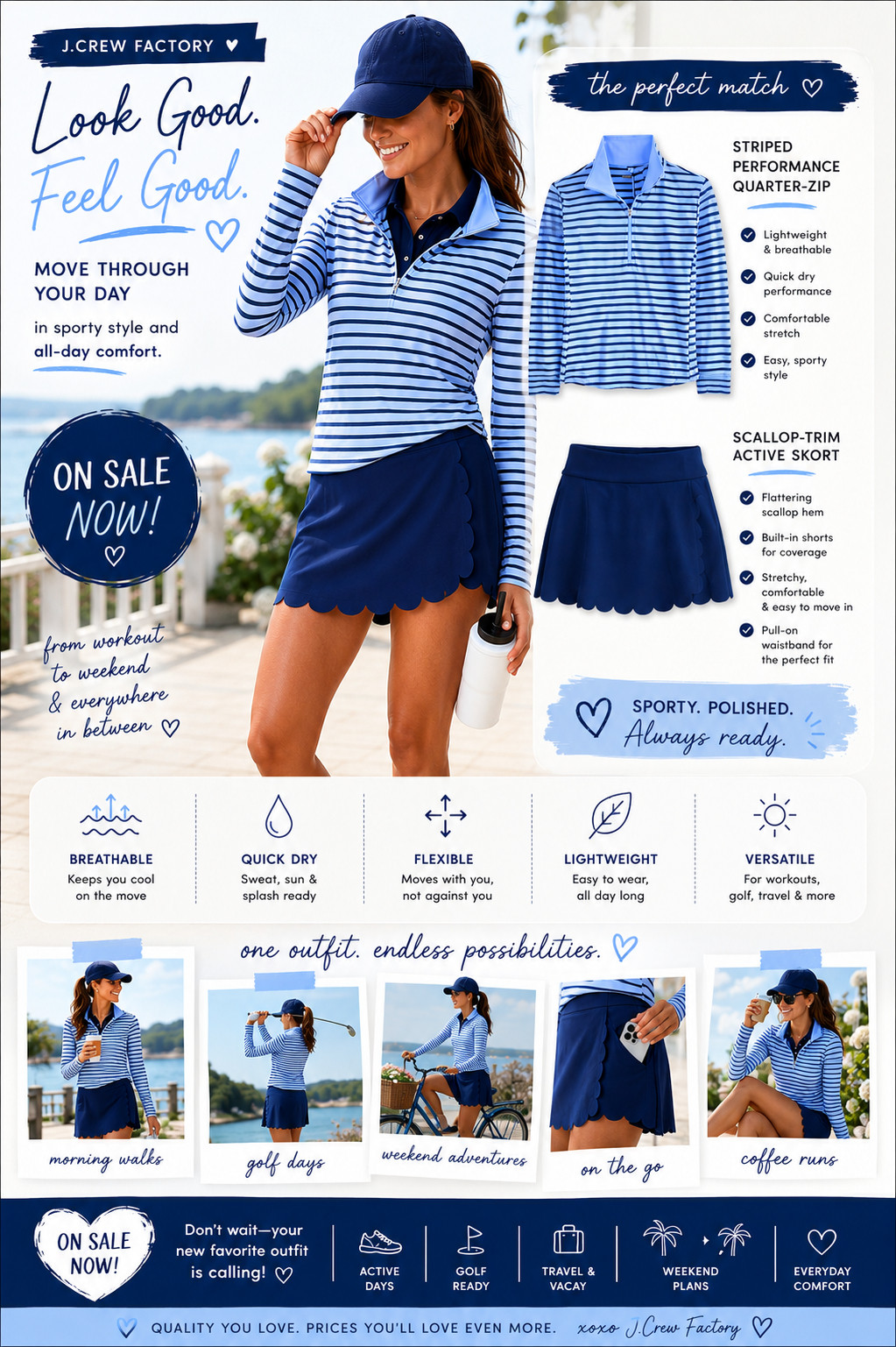 The active skort that made me actually excited to get dressed for the gym is linked in my LTK shop — and it's from J.Crew Factory. 🔗🩷 The Scallop-Trim Active Skort is everything I want in workout bottoms — the scallop edge detail makes it look so much more elevated and feminine than a standard athletic skort, and the performance fabric means it genuinely holds up through every workout, walk, and errand in between. I've been wearing mine for morning workouts, afternoon walks, and honestly just running errands because it's that cute. The fit is flattering, the built-in shorts underneath keep everything secure, and the scallop trim detail gets compliments every single time. J.Crew Factory quality at a price that makes sense. Tap my LTK link to shop it now — this one is going to sell out! 💕✨

#LTKfitness #LTKstyletip #LTKfindsunder100 #JCrewFactory #ActiveSkort #ScallopSkort #ElevatedActivewear #FeminineWorkoutWear #SkortStyle #WorkoutOOTD

 

 #LTKootd #LTKActive #LTKSaleAlert