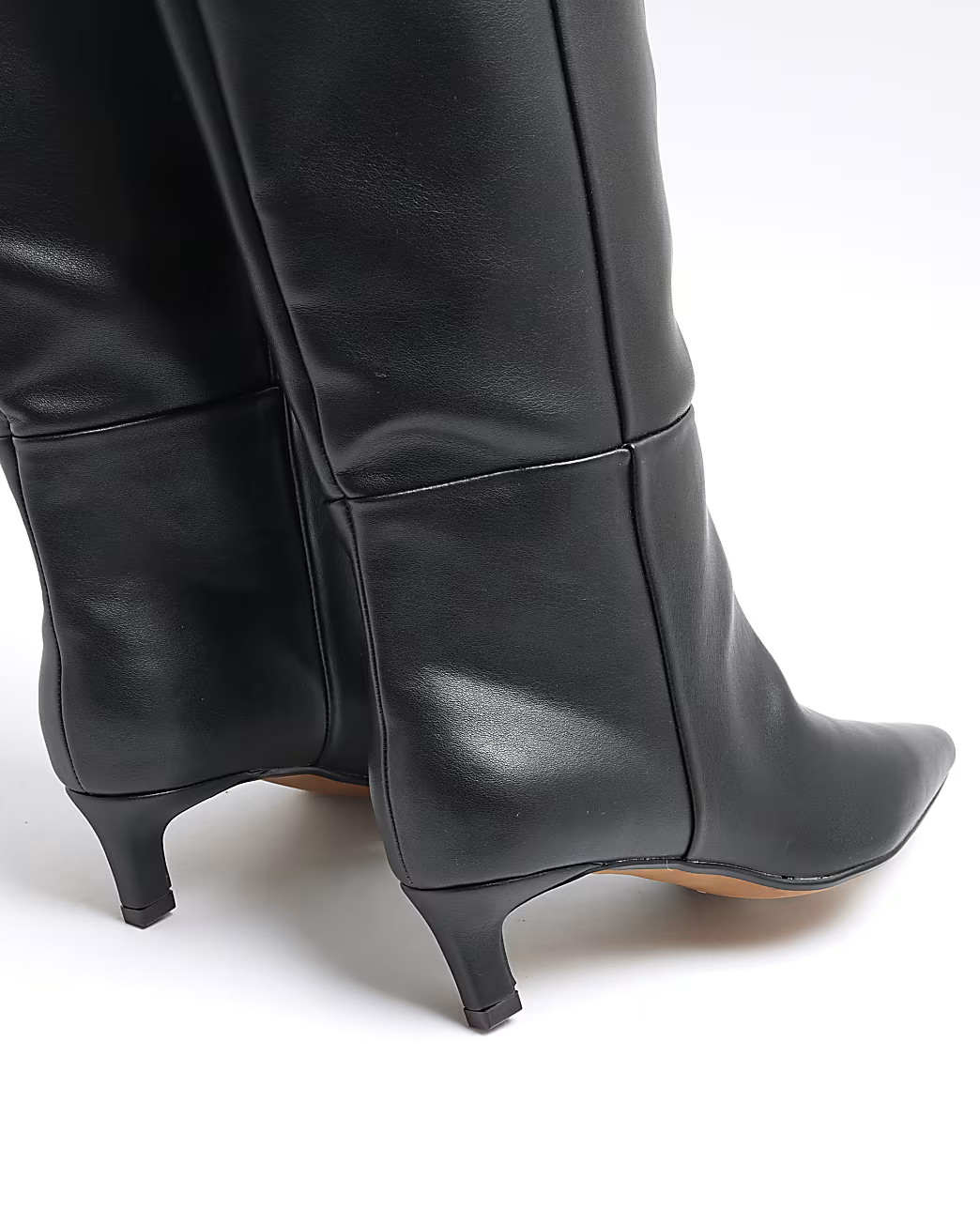 Black Knee High Kitten Heel Boots | River Island UK & IE