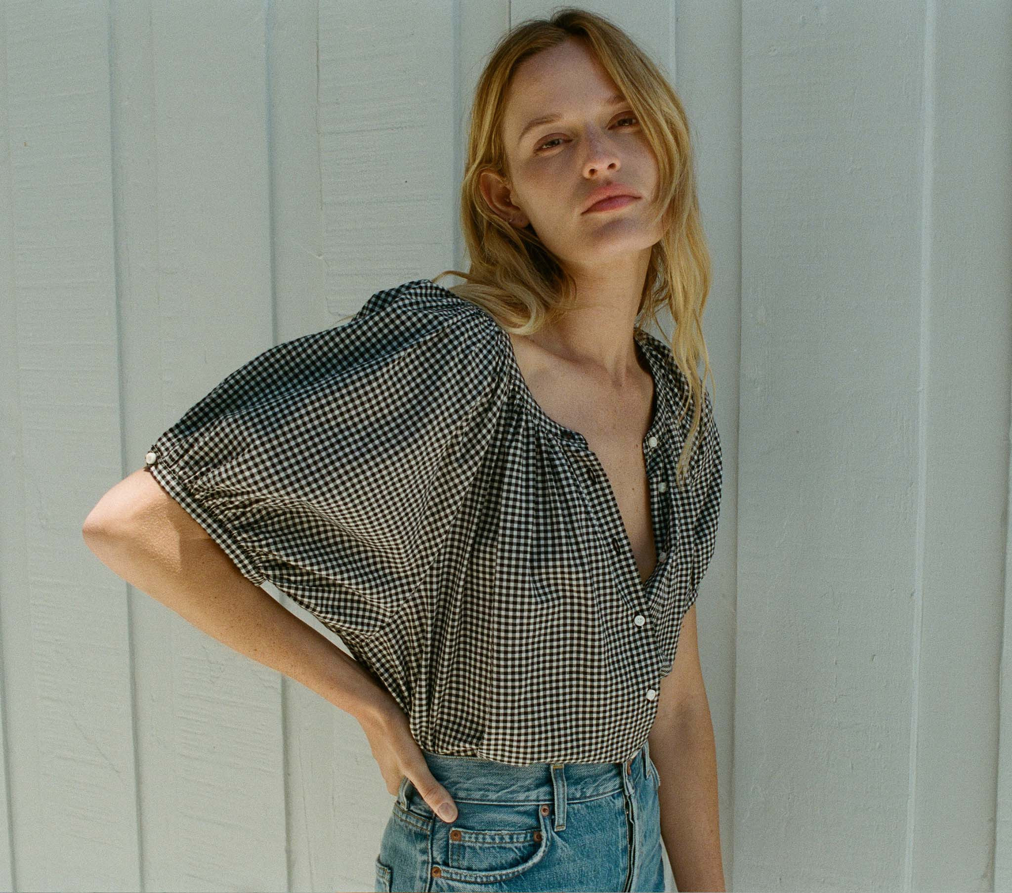 June Top - La Maddalena Gingham | DÔEN | DOEN