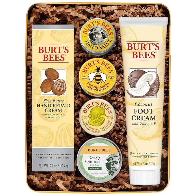 Burt's Bees Gifts Ideas - Classics Set, 6 Products in Giftable Tin – Cuticle Cream, Hand Salve,... | Amazon (US)
