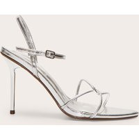 Silver Pu Point Toe Thin Strappy High Stiletto Heeled Sandals | PrettyLittleThing UK