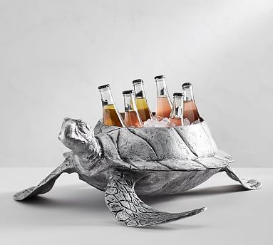 Oversized Turtle Handcrafted Metal Cooler | Pottery Barn (US)