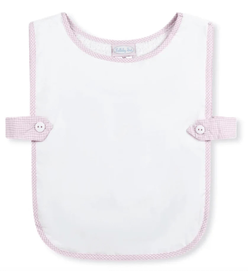 Celebration Bib - Legacy White, Baby Pink Minigingham | Hampton James Clothing