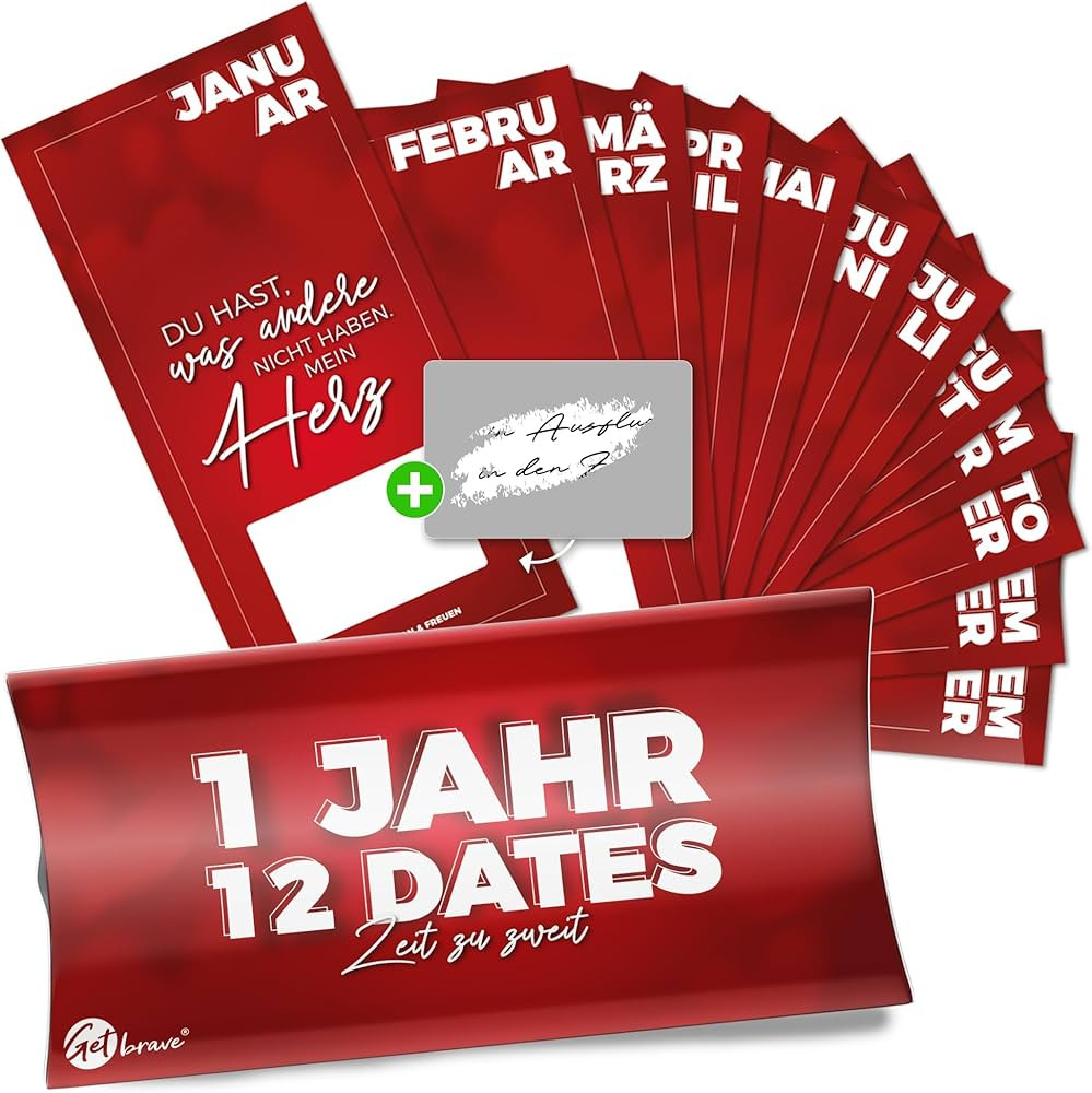 1 Jahr, 12 Dates - Das Geschenk für gemeinsame Zeit - Dates zum selber ausfüllen mit Rubbelaufk... | Amazon (DE)