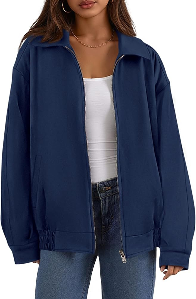 PRETTYGARDEN Faux Suede Bomber Jacket Women Fall Fashion 2025 Casual Zip Up Oversized Trendy Wint... | Amazon (US)