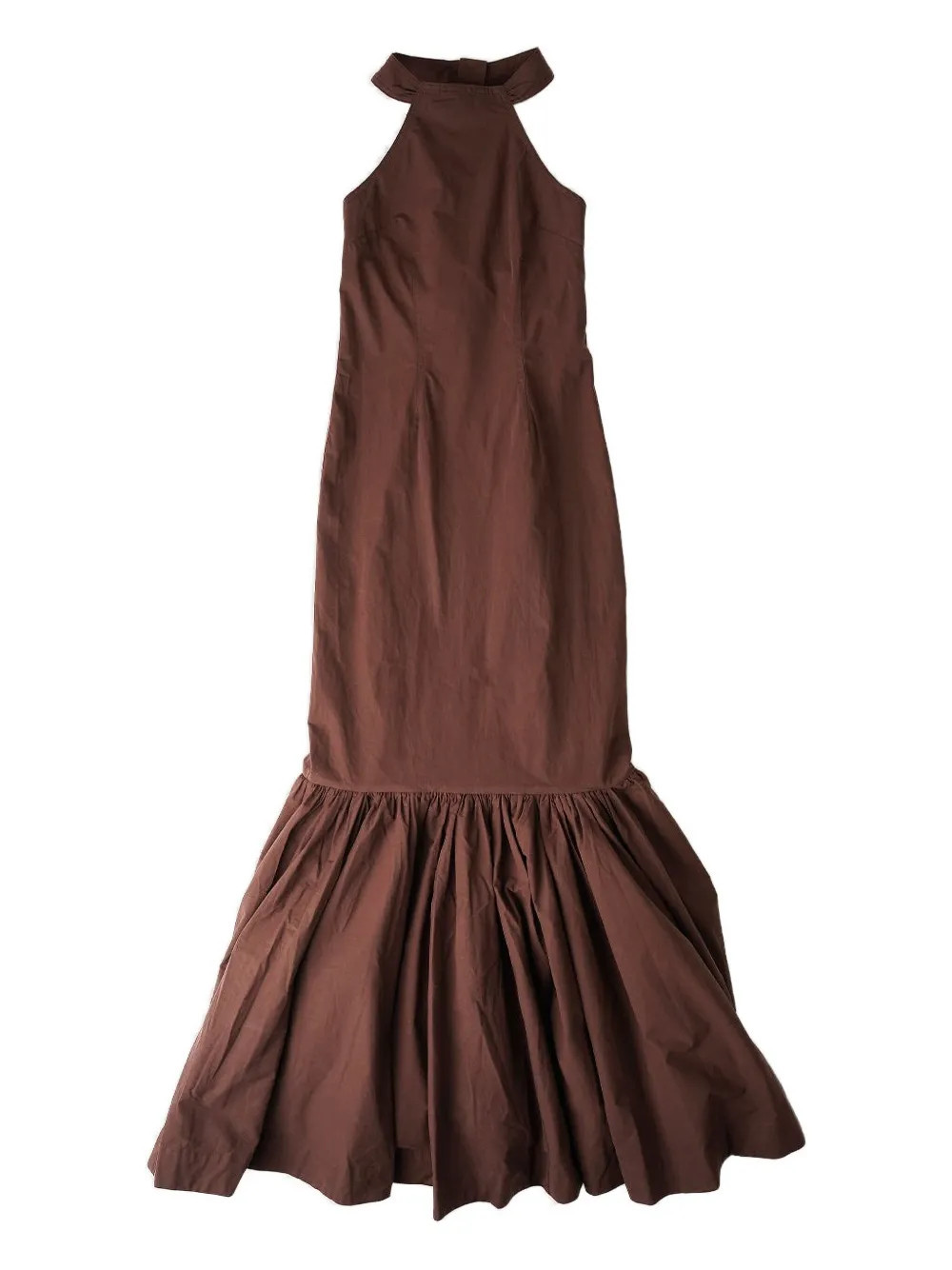 House of Sunny halterneck fishtail dress - Brown | Farfetch Global