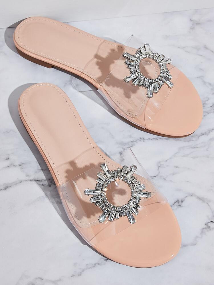 Clear Rhinestone Decor Sliders | SHEIN