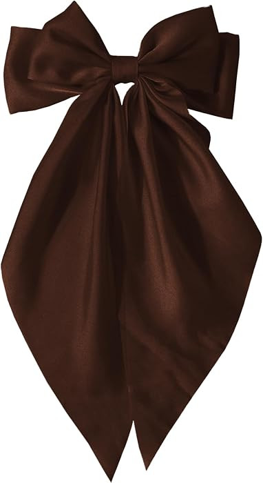 Hair Bows for Women Girls - Silky Satin Ribbon Bow Hair Clip with Long Tail Ribbons - Vintage Hai... | Amazon (US)