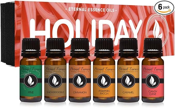Holiday Gift Set of 6 Premium Grade Fragrance Oils - Candy Cane, Pine, Pumkin Patch, Cinnamon, Ca... | Amazon (US)