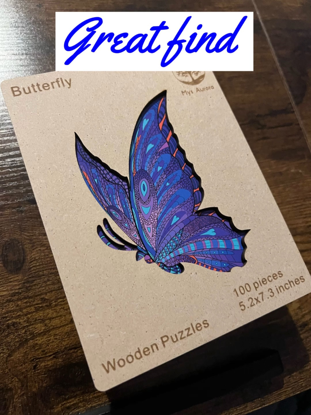 Wooden Jigsaw Puzzles - Love Butterfly, 100 Pcs Small Size 5.2" x 7.3", Unique Animal Shaped Wood Puzzle, Beautiful Package, Best Gift for Adults and Kids

#LTKfamily #LTKVideo #LTKGiftGuide