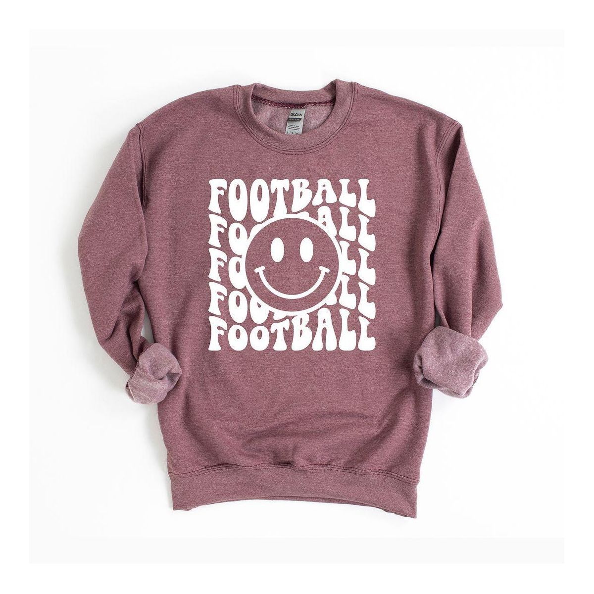 Simply Sage Market Women's Graphic Sweatshirt Football Smiley Face | Target