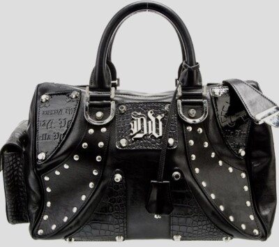 FLASH SALE: VERSACE Vintage Black Silver Studded Satchel Leather Croc Embossed  | eBay UK | eBay UK