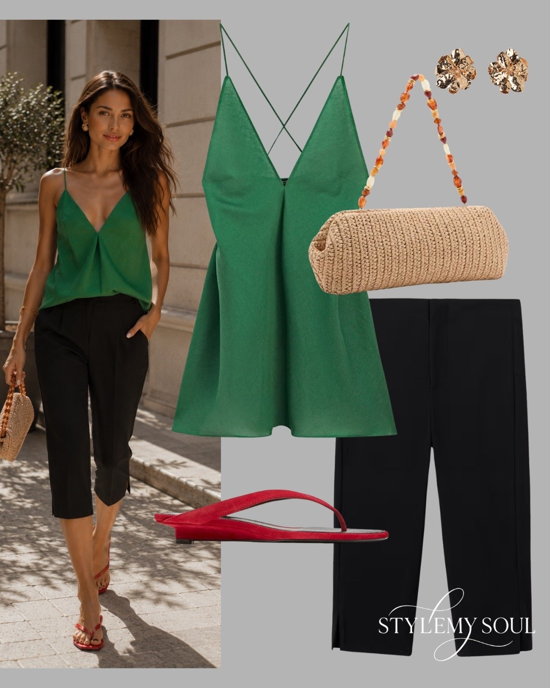 Linen top capri summer look red sandals red thong sandals raffia bag

#LTKgrwm #LTKmomlife #LTKWorkwear