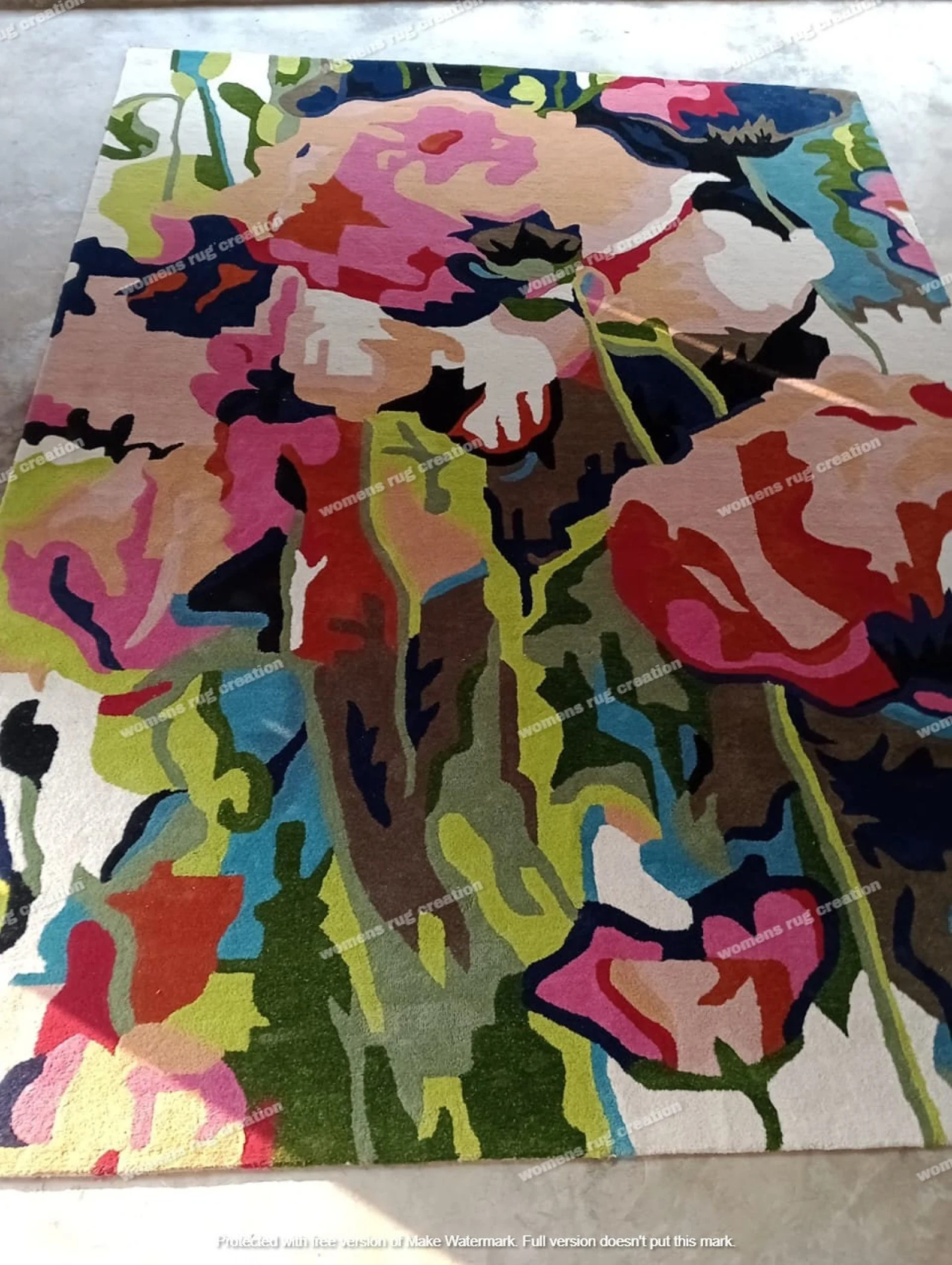 Christmas sale Brilliant Poppies Rug 100% New Zealand Woolen High Quality Area Rug For Living, Ha... | Etsy (UK)