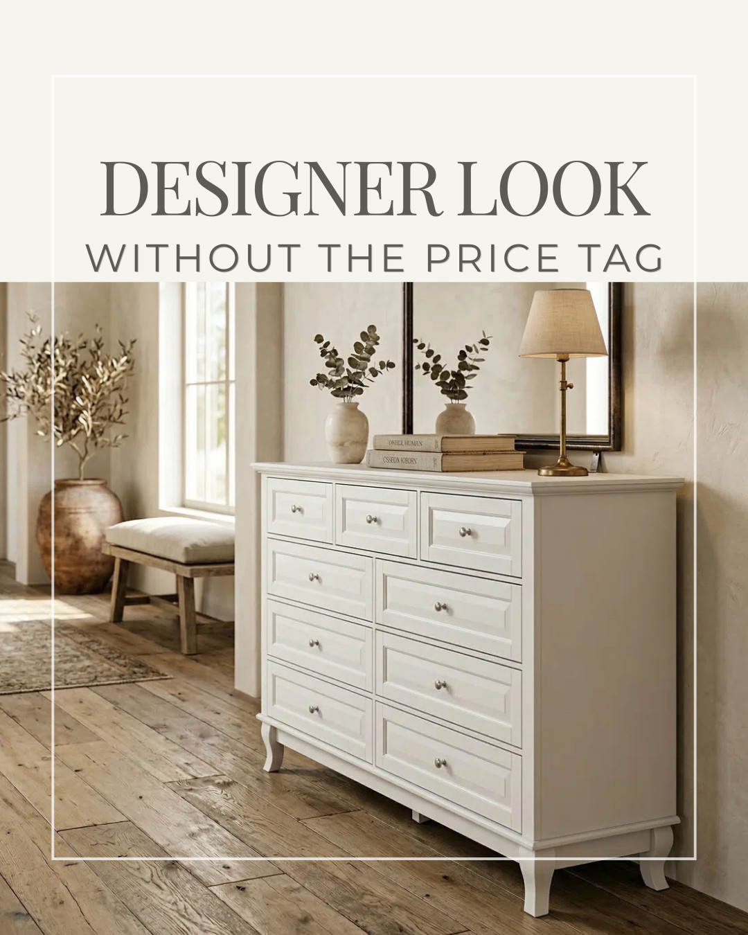 Designer Home Finds Without the Designer Price
This is such a pretty way to get that collected, designer look without spending a fortune. A classic French country dresser, arched mirror, rustic bench, textured planter, and cordless lamp that all feel timeless, warm, and elevated.

affordable home decor | designer look for less | home decor finds | French country dresser | arched mirror | rustic bench | cordless lamp | terracotta planter | neutral home decor 

 #LTKHome