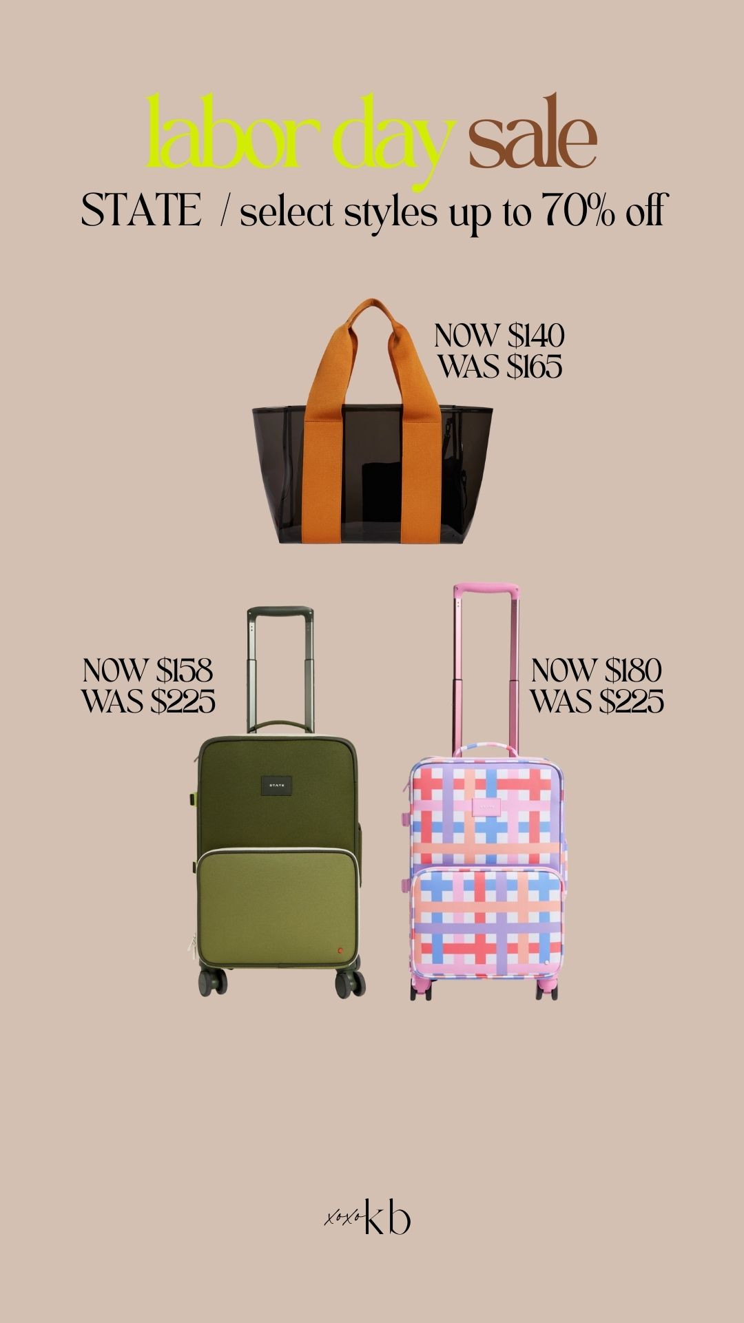 STATE / select styles up to 70% off // luggage // pool bag // beach bag // suitcase // kids // family // travel // bag // sale alert 

 #LTKSaleAlert #LTKTravel #LTKFamily