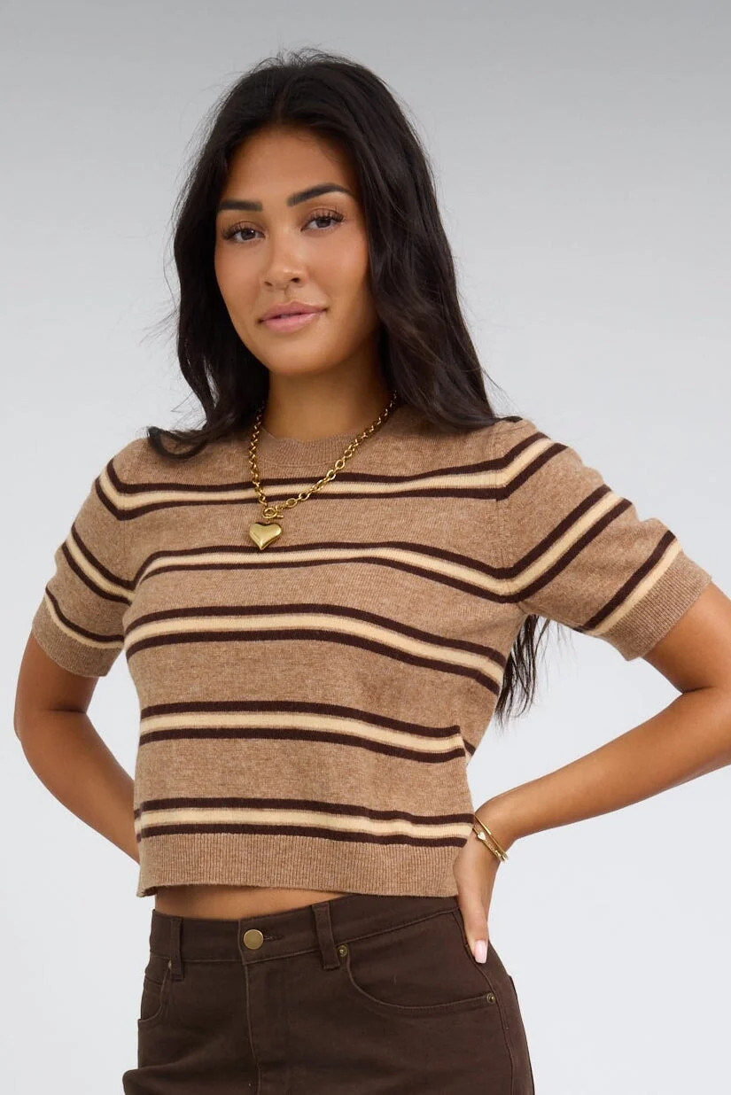 Modest Molly Stripe Knit Top | Called To Surf