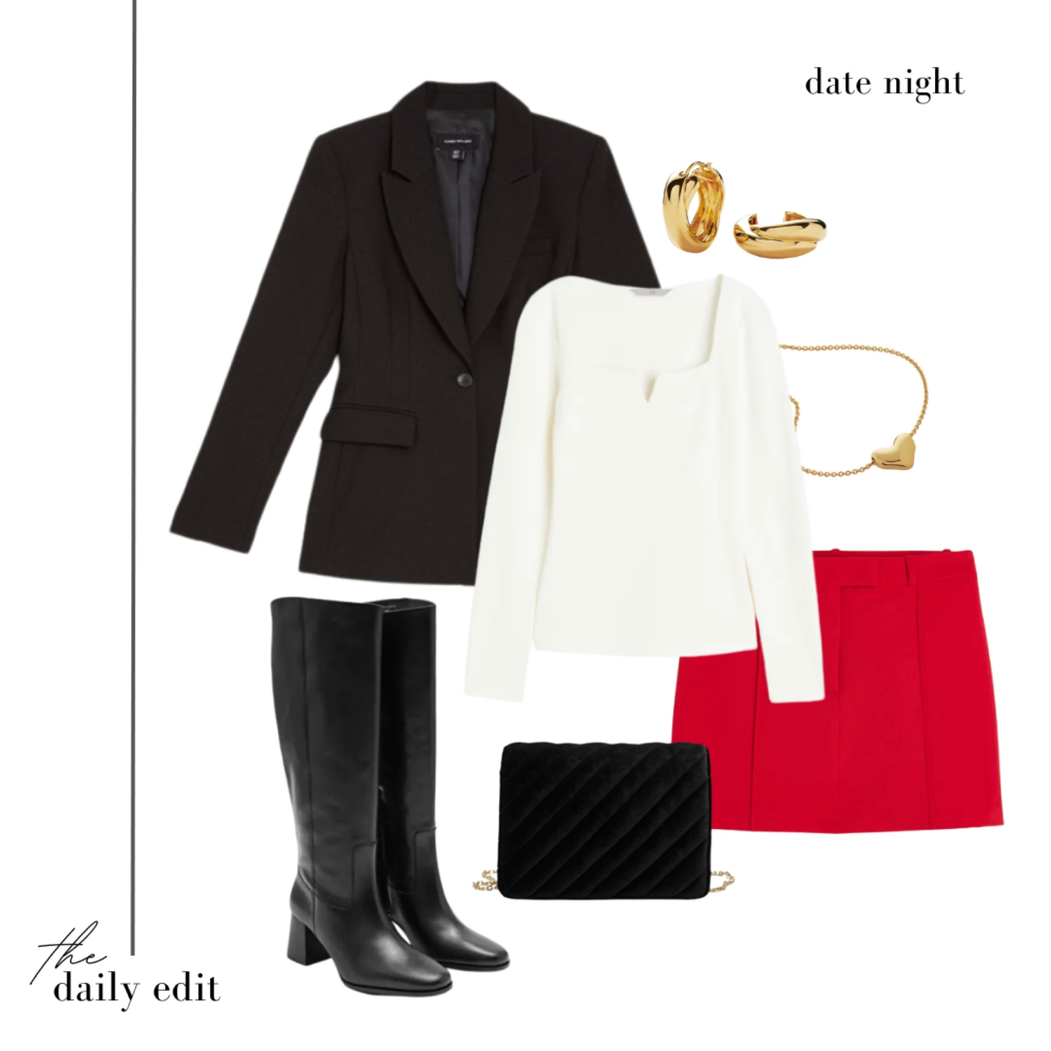 A pop of red for date night 💋

Date night outfit, pop of red, red skirt, black knee high boots, heeled boots, black blazer, night out outfit, what to wear tonight, ootn, gold jewellery, Missoma, Monica Vinader, timeless style, chic outfit, smart casual, day to night look, monochrome outfit, red outfit, the daily edit, London outfit, city outfit, quiet luxury

#LTKSeasonal #LTKeurope #LTKstyletip