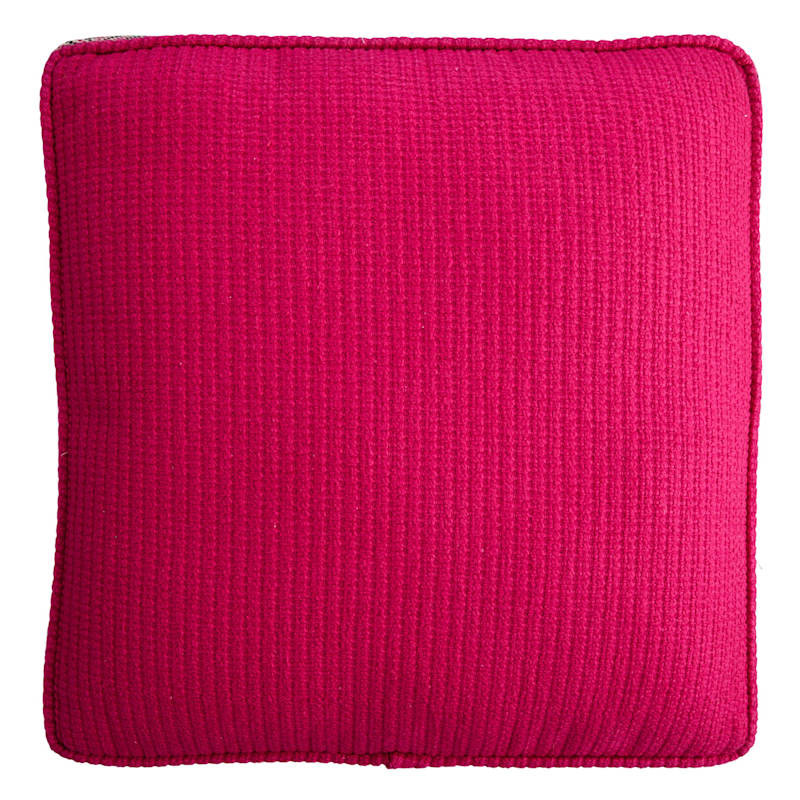 Pink Yarn Dyed Woven Textured Throw Pillow, 18" | At Home