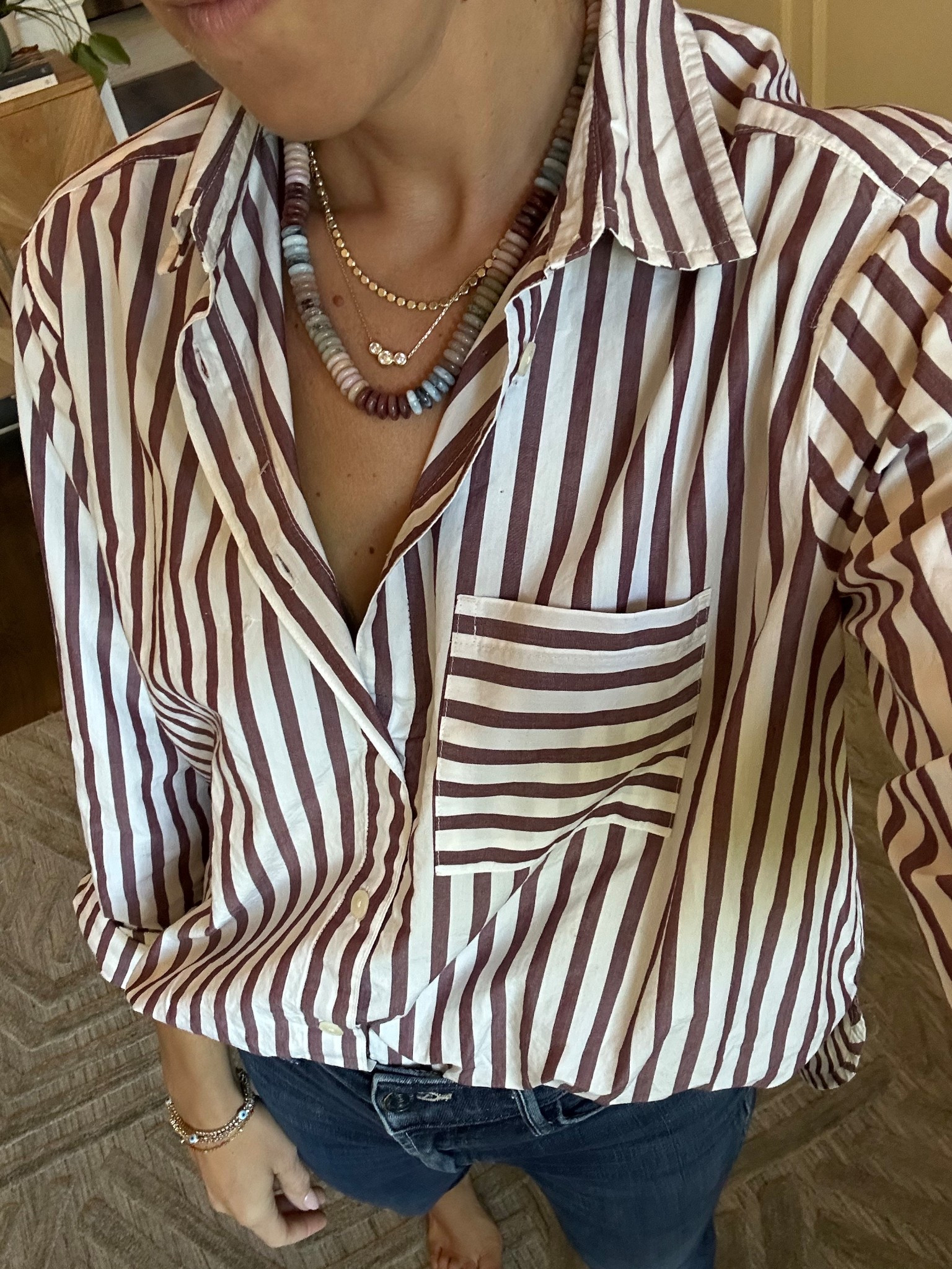 Pretty rose brown striped shirt 

#LTKSeasonal #LTKFindsUnder100 #LTKStyleTip