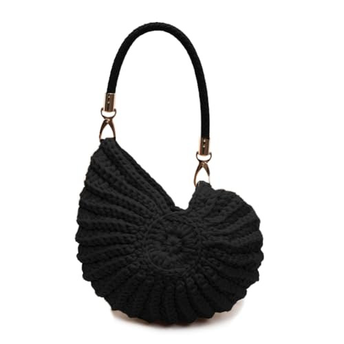 Handmade Crochet Seashell Purse with Pearl Chain Summer Woven Handbag Small Shell Crossbody Beach... | Amazon (US)